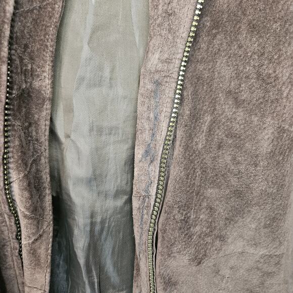 Y2K Vintage Newport Harbor Men's Classic Brown Suede Jacket Medium - Picture 11 of 11